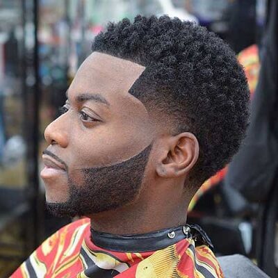 razor shaped Afro hairstyle for black men