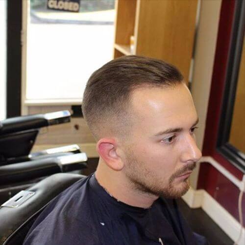 classic military haircut for men with blonde hair