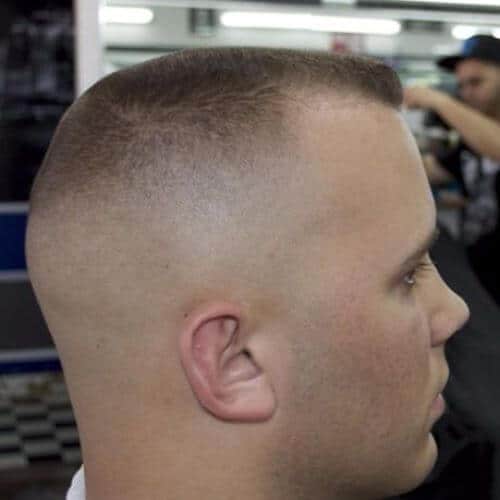 closely shaved buzz cuts