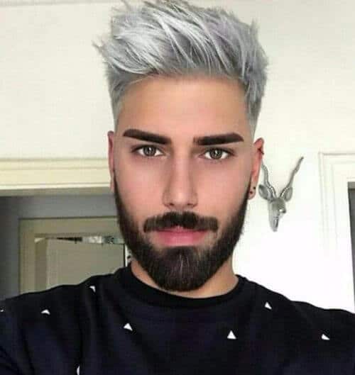 spiky silver hipster haircut