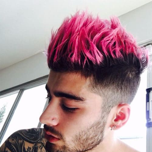 zayn malik haircut pink hair