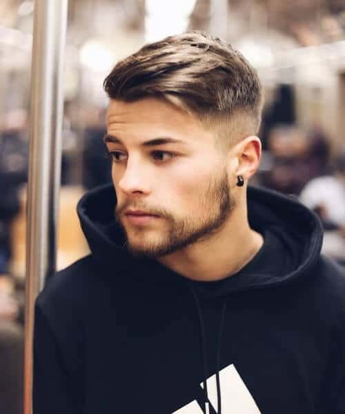 boy wearing a hoodie and a Side Parted Comb Over High and Tight