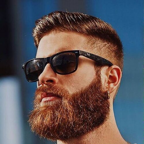 man with beard and sun glasses and high and tight