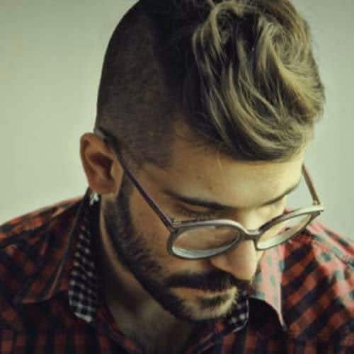 side shaved blonde hipster haircut