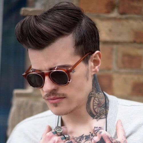 hipster haircut with widow's peak