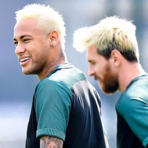 neymar haircut platinum blonde