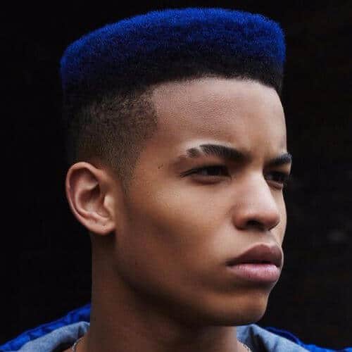 Afro Hairstyles Blue Flat Top