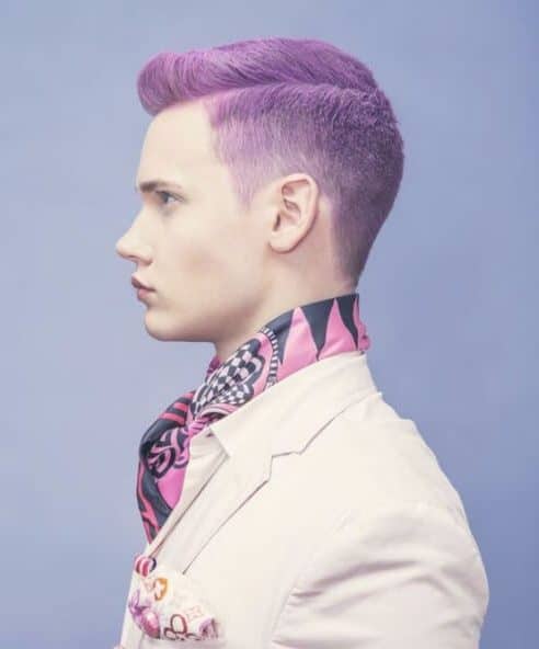 purple simple cut modern haircuts for men