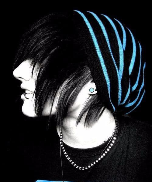 emo hairstyles for guys with beanie