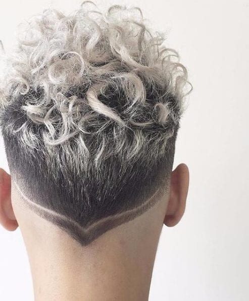 platinum curls design shaved hairstyles for men