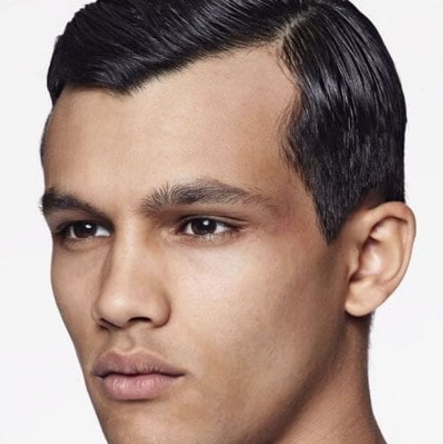 slicked parting hairstyles for men with receding hairline