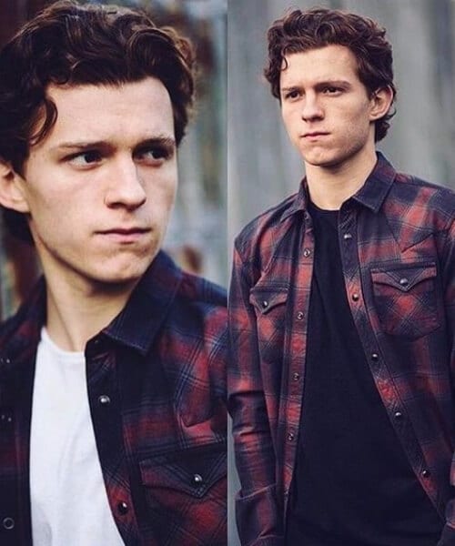 tom holland short curly hair hairstyles for men
