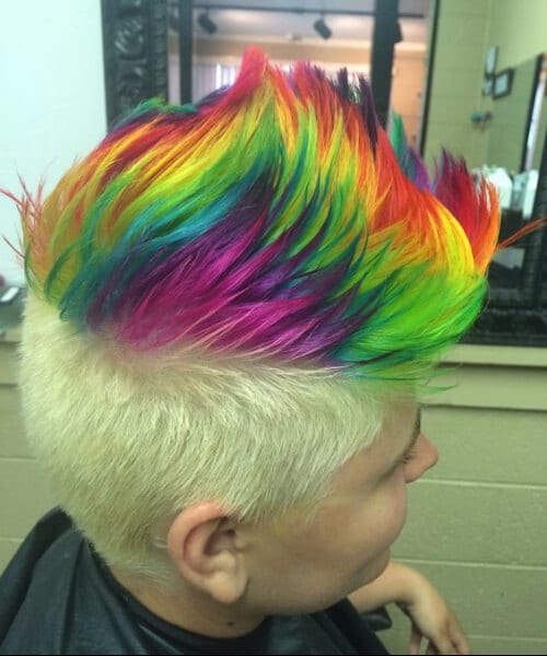 rainbow spiky hairstyles for men