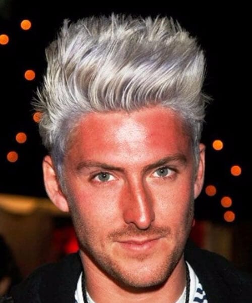 steely gray spiky hairstyles for men
