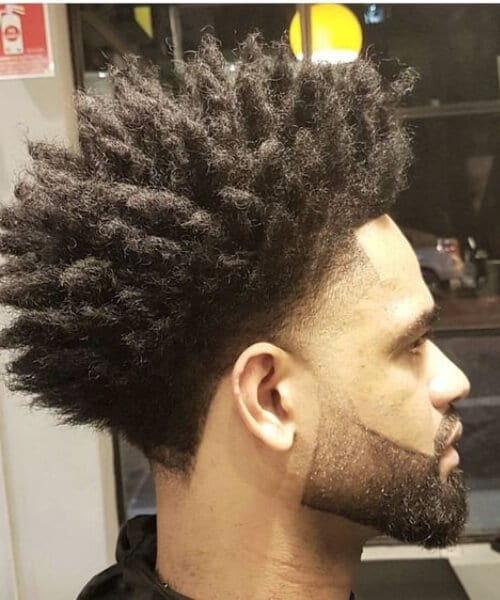 shocked afro mens fade haircuts