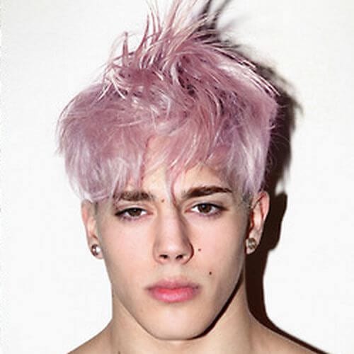 pink shaggy hairstyles for men