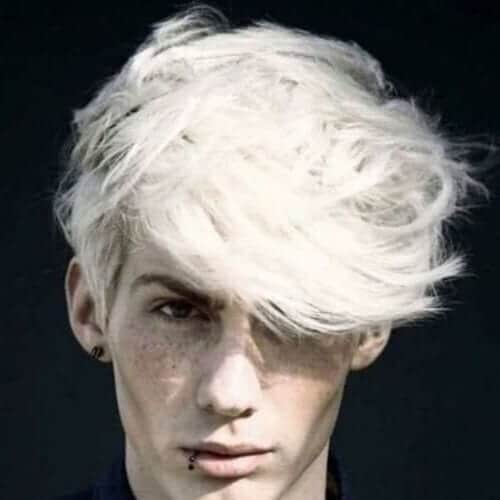 platinum shaggy hairstyles for men