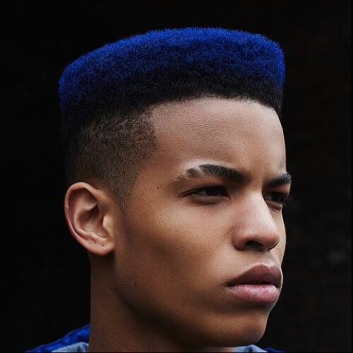 blue high and tight short haircuts for black men