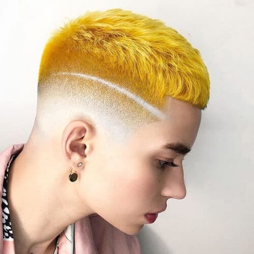 yellow zero fade haircut