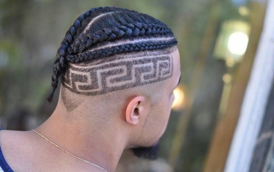 Ionian pattern hairstyle with shaved sides