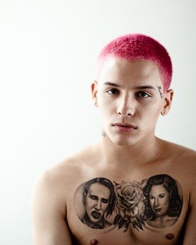 Pink Buzz Cut Punk Hairstyle