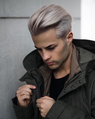 a man with Overgrown Pink White Undercut winter hairstyles for men