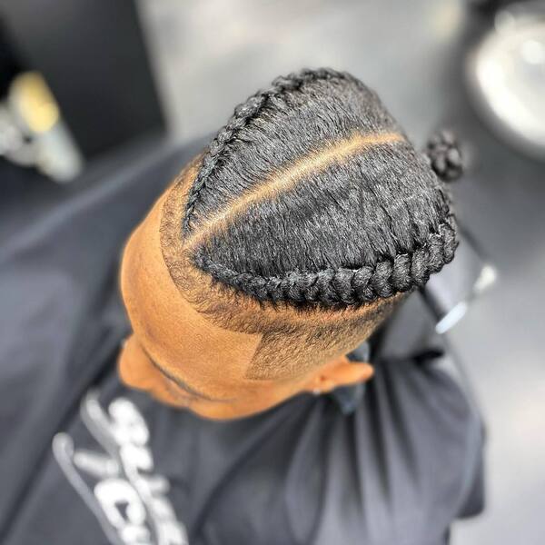 Classic Large Braids Style - a man had his classic large braids 