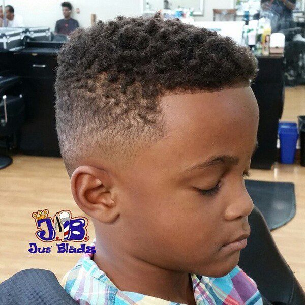 Curly Flat Top Toddler Boy Haircuts - a kid had his Curly Flat Top Cut faded