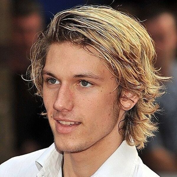 Freely Medium Length Celebrity Hairstyles for Men- a man had his Freely Medium Lengths colored