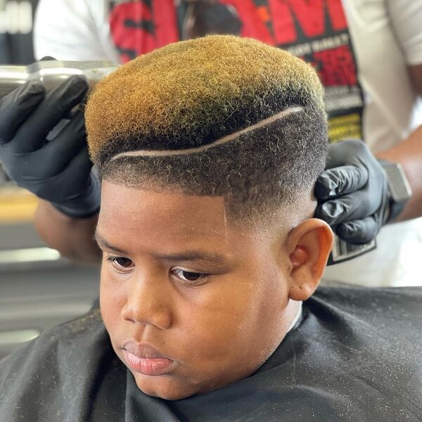 High Top Colored Juice Haircuts for Men - a boy had his High Top Colored Juice Cut with shirt