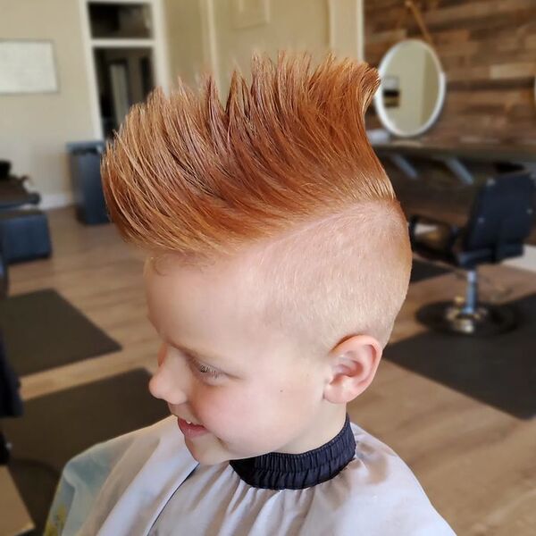 Mohawk with Side Shave - a young boy had his mohawk with side shave style