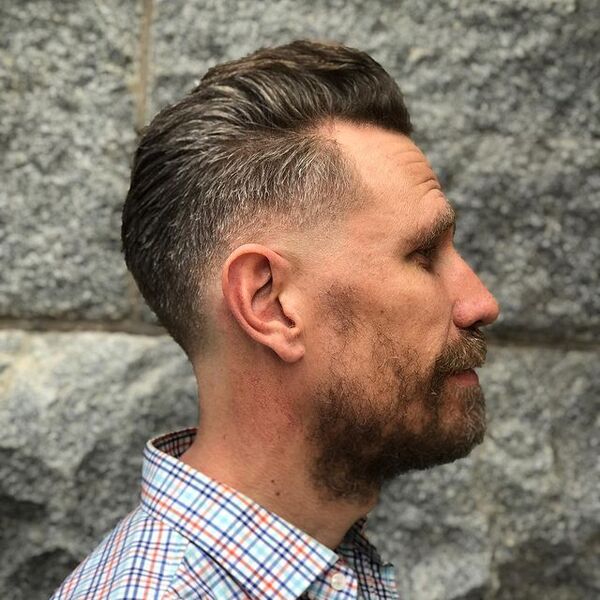 Rockabilly Hairstyle - a man had his Rockabilly Hairstyle with beard