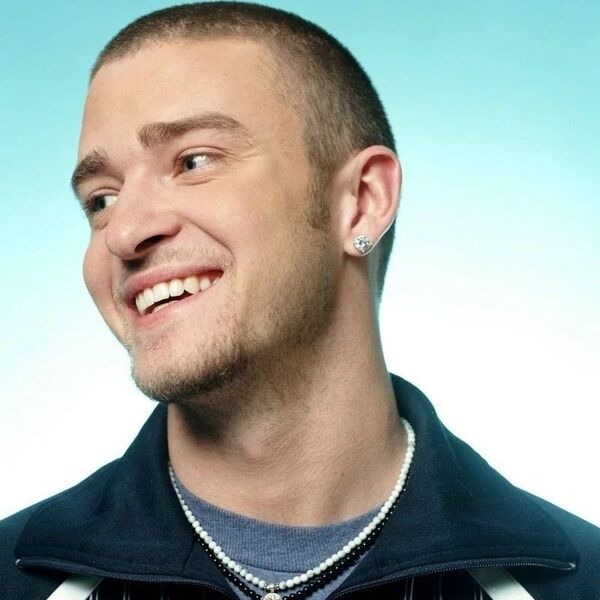 Buzz Cut- Justin Timberlake wearing a jacket