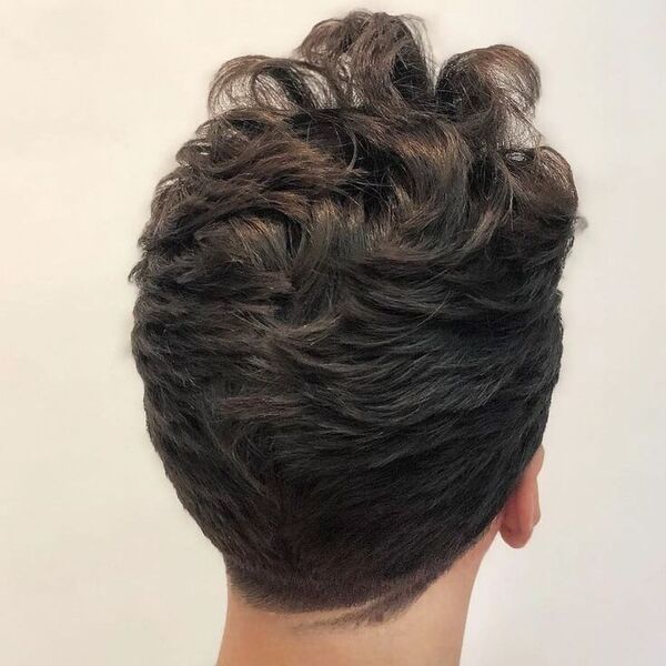 a close up hair style of a man